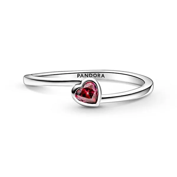 Nhẫn Pandora 199267C01 Heart Sterling Silver Ring With Red CZ Màu Hồng Bạc Size 50 - Trang sức - Vua Hàng Hiệu