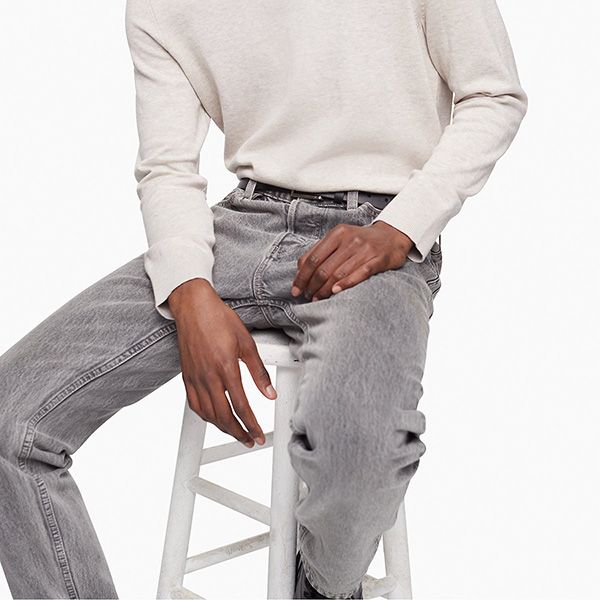 Quần Jean Calvin Klein CK Slim Straight Fit Warp Stretch Palmer Grey 40IP718020 Màu Xám Size 30 - 4