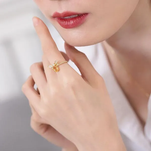Set Dây Chuyền, Vòng Tay, Khuyên Tai Lili Jewelry LILI_379148 Đính Đá Citrine Màu Vàng - Trang sức - Vua Hàng Hiệu