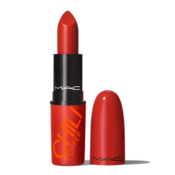 Son MAC Lustreglass Lipstick / Chili's Crew 562 Chili Popper Màu Đỏ Đất - Son Môi - Vua Hàng Hiệu