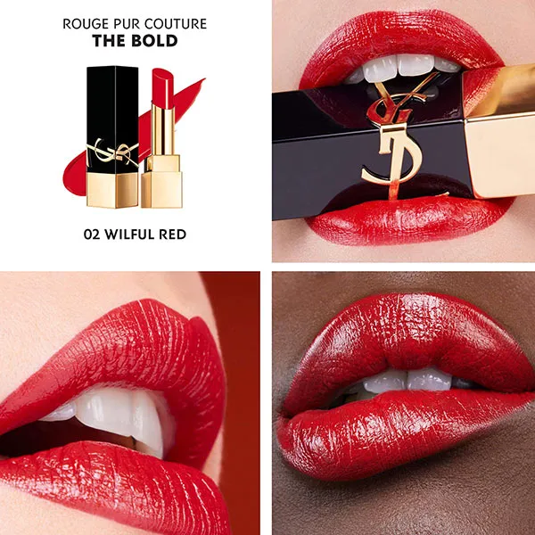 Son Yves Saint Laurent YSL The Bold High Pigment Lipstick 02 Wilful Red Màu Đỏ Cam