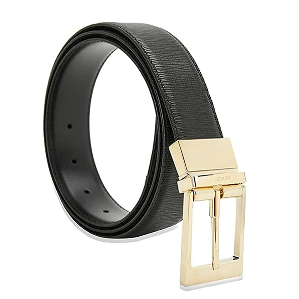 Thắt Lưng Bally Seret Men's Black Leather Belt 6232328 Màu Đen Mặt Vàng Size 110 - Thắt lưng - Vua Hàng Hiệu