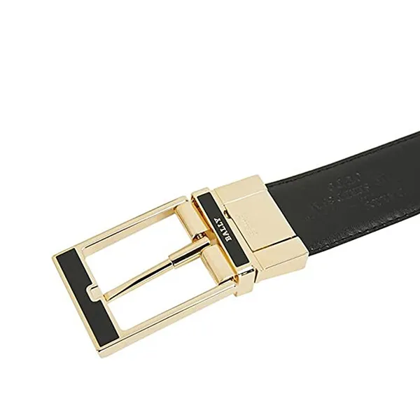 Thắt Lưng Bally Seret Men's Black Leather Belt 6232328 Màu Đen Mặt Vàng Size 110 - Thắt lưng - Vua Hàng Hiệu