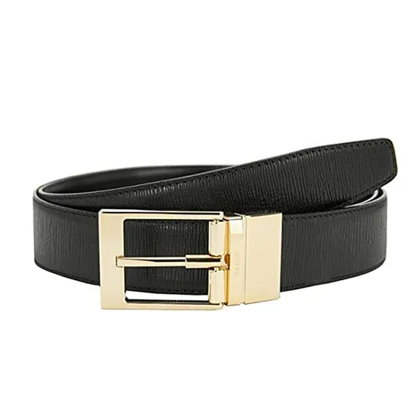 Thắt Lưng Bally Seret Men's Black Leather Belt 6232328 Màu Đen Mặt Vàng Size 110 - Thắt lưng - Vua Hàng Hiệu