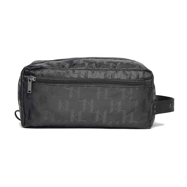 Túi Cầm Tay Karl Lagerfeld Men's Tonal Monogram Toiletry Case LA2B9008 Màu Đen