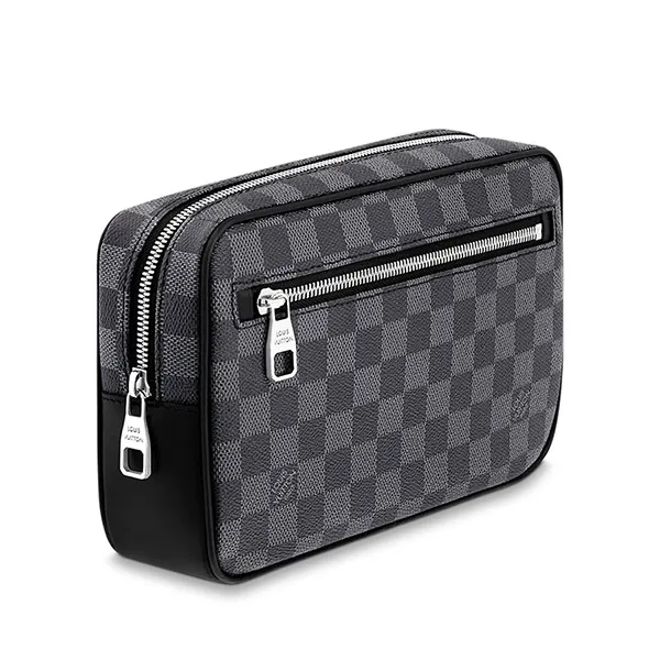 Túi Cầm Tay Nam Louis Vuitton LV Kasai Clutch N41664 Màu Đen Xám