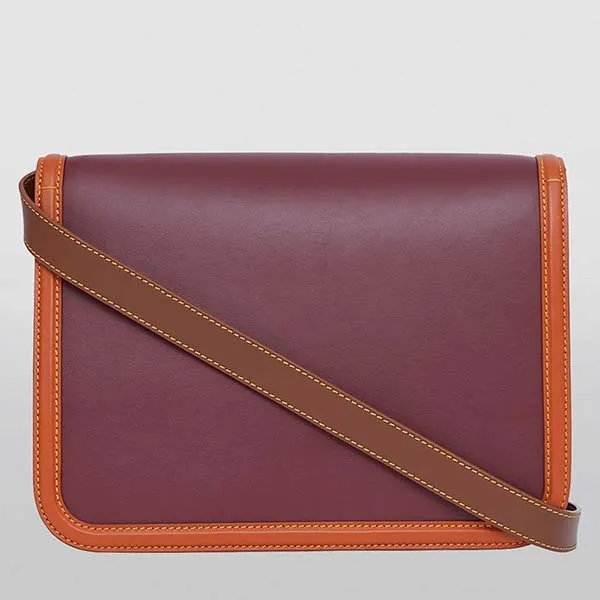 Túi Đeo Chéo Burberry Medium Colour Block Leather TB Bag Màu Đỏ Nâu