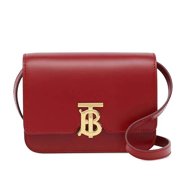 Túi Đeo Chéo Burberry TB Mini Dark Carmine Leather Màu Đỏ