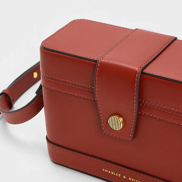 Túi Đeo Chéo Nữ Charles & Keith CNK Boxy Crossbody Bag 80701295-1 Brick Màu Đỏ Gạch