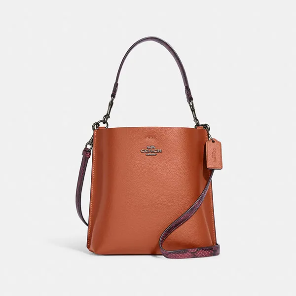 Túi Đeo Chéo Nữ Coach Mollie Bucket Bag 22 CB901 Màu Cam Cháy
