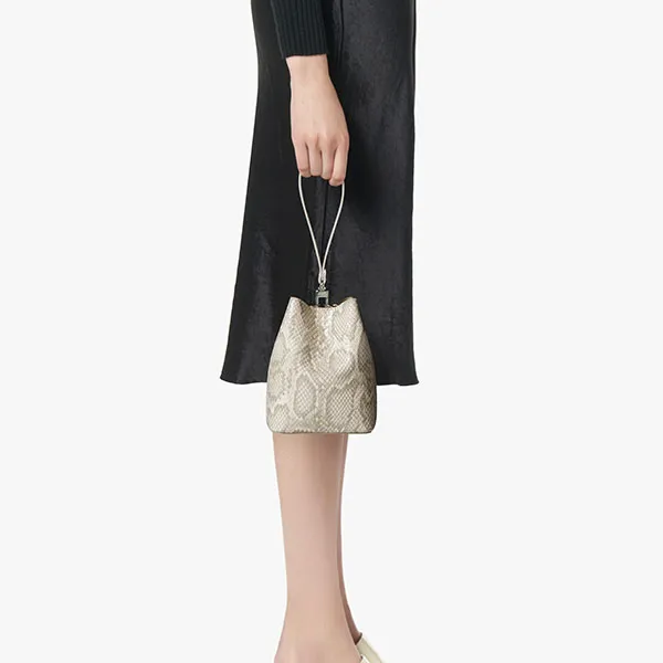 Túi Đeo Chéo Find Kapoor Mini Pingo Bag Python Chain Set FBPG12YCAIV Họa Tiết Da Rắn Màu Kem