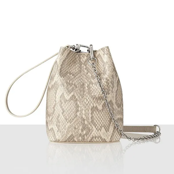 Túi Đeo Chéo Find Kapoor Mini Pingo Bag Python Chain Set FBPG12YCAIV Họa Tiết Da Rắn Màu Kem