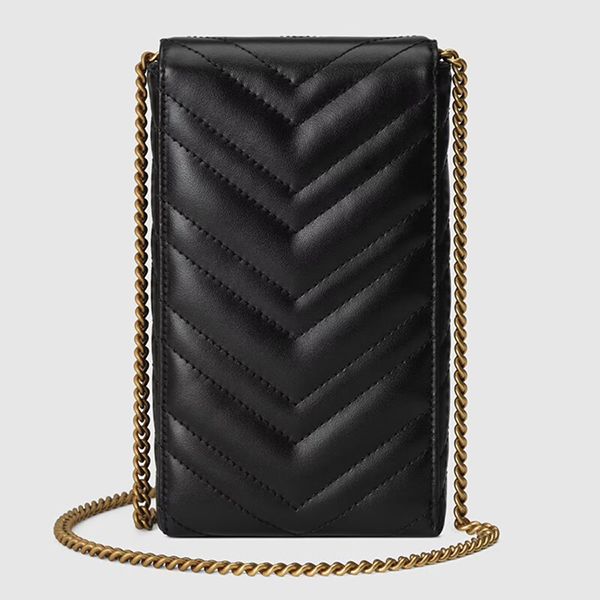 Túi Đeo Chéo Gucci GG Marmont Matelassé Mini Black Leather ‎672251-DTDHT-1000 Màu Đen - 4