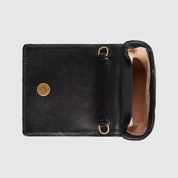 Túi Đeo Chéo Gucci GG Marmont Matelassé Mini Black Leather ‎672251-DTDHT-1000 Màu Đen - 5
