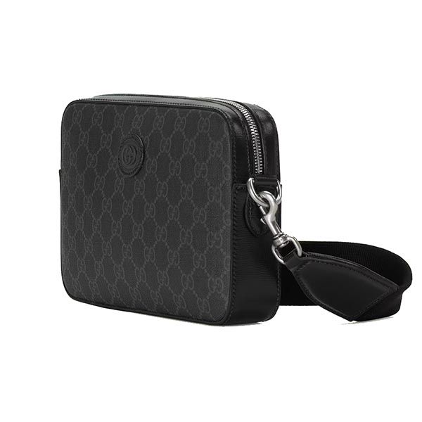Túi Đeo Chéo Nam Gucci Shoulder Bag With Interlocking G Màu Đen - 4