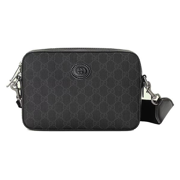 Túi Đeo Chéo Nam Gucci Shoulder Bag With Interlocking G Màu Đen - 3