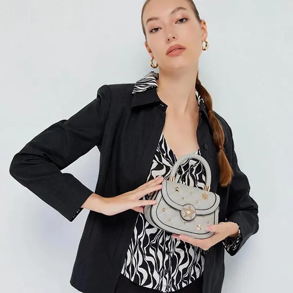 Túi Đeo Chéo Lyn Lil Star Top Handle S Handbags LL23CBF151 Màu Xám