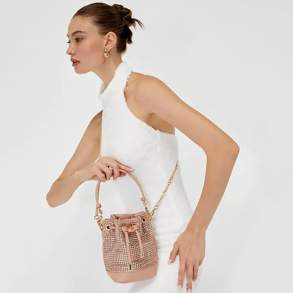 Túi Đeo Chéo Lyn Regina Crystal Bucket Bags LL23CBF028 Màu Hồng