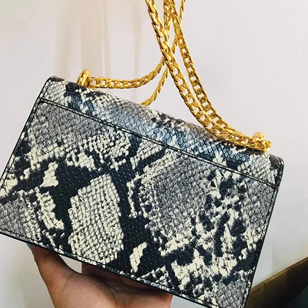 Túi Đeo Chéo Marc Jacobs Double Take Mini Crossbody Họa Tiết Da Rắn
