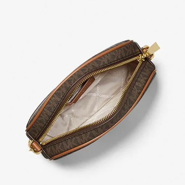 Túi Đeo Chéo Nữ Michael Kors MK Jet Set Charm Small Pebbled Leather Crossbody Bag 32F2GT9C0B Màu Nâu