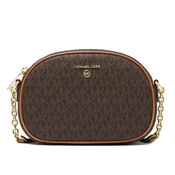 Túi Đeo Chéo Nữ Michael Kors MK Jet Set Charm Small Pebbled Leather Crossbody Bag 32F2GT9C0B Màu Nâu