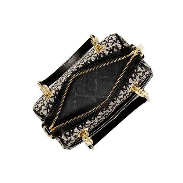 Túi Đeo Chéo Michael Kors MK Blaire Extra-Small Jacquard Duffle Crossbody Bag Màu Đen