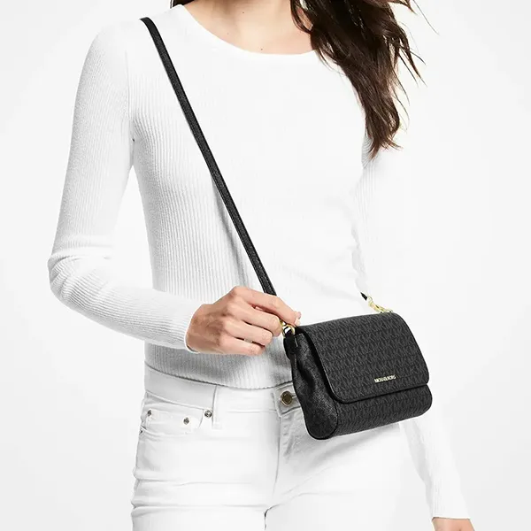 Túi Đeo Chéo Michael Kors MK Medium Logo Convertible Crossbody Bag Màu Đen