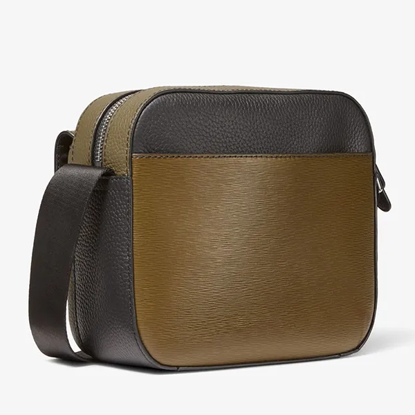 Túi Đeo Chéo Michael Kors MK Men's Hudson Color-Blocked Leather Messenger Bag 33H1LHDM2X Màu Olive - 3