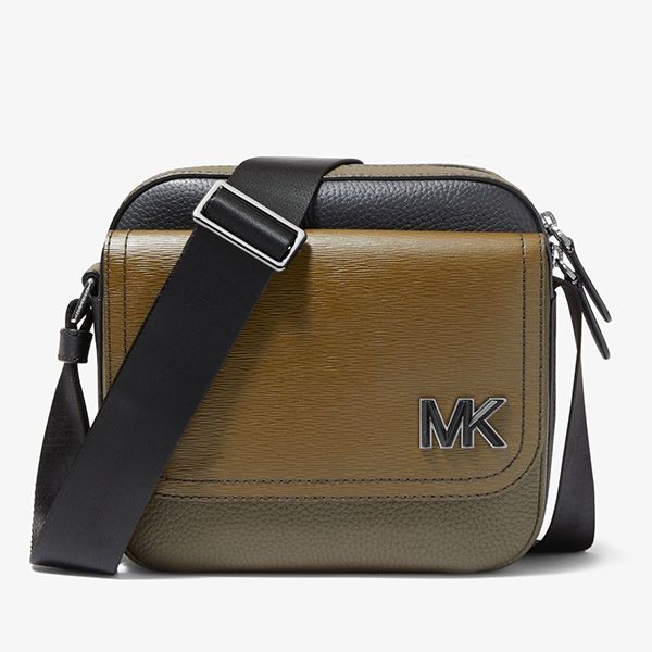 Túi Đeo Chéo Michael Kors MK Men's Hudson Color-Blocked Leather Messenger Bag 33H1LHDM2X Màu Olive - 4