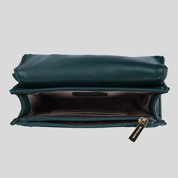 Túi Đeo Chéo Michael Kors MK Small Rose Quilted Leather Flap Crossbody Shoulder Bag Màu Xanh Green