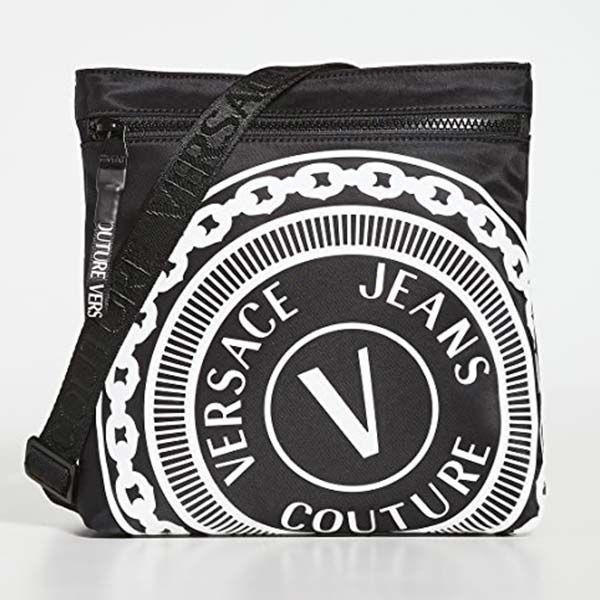 Túi Đeo Chéo Nam Versace Jeans Couture V Emblem Crossbody Bag Màu Đen - 1