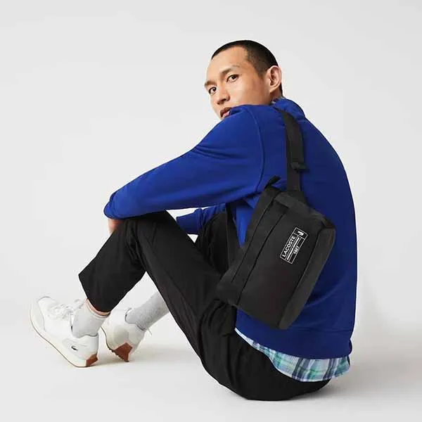 Túi Đeo Hông Lacoste Men's Outdoor Croc Zippered Canvas Reporter Bag NH3818OU Màu Đen