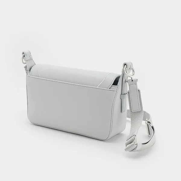 Túi Đeo Vai Charles & Keith CNK Astra Chain Handle Bag - Light Grey 20782032_LT.GRY_M Màu Xám