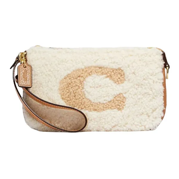 Túi Đeo Vai Coach Nolita 19 In Shearling With Coach Motif CE691 Màu Kem