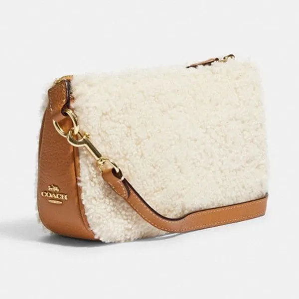 Túi Đeo Vai Coach Nolita 19 In Shearling With Coach Motif CE691 Màu Kem
