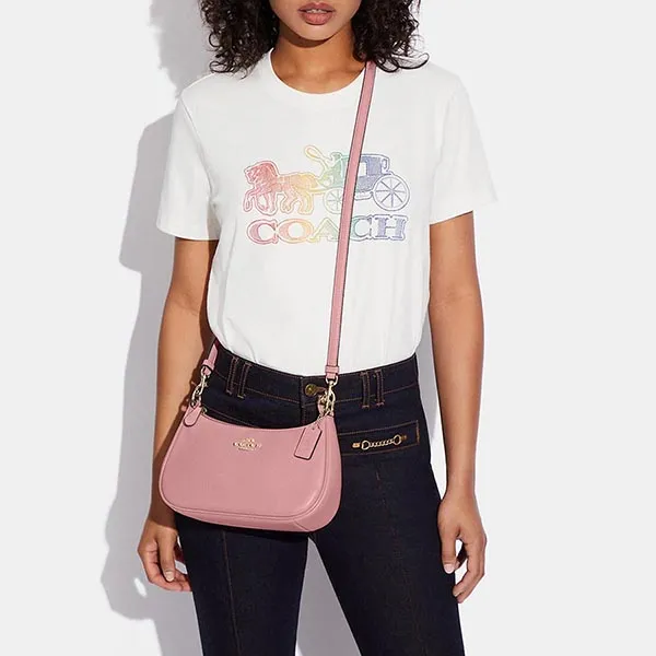 Túi Đeo Vai Coach Teri Shoulder Bag CA209 Màu Hồng Nhạt - Túi xách - Vua Hàng Hiệu