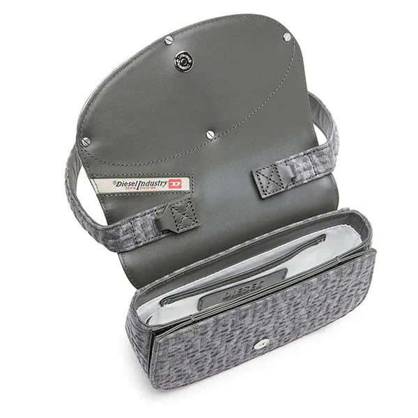 Túi Đeo Vai Diesel 1DR Shoulder Bag Leather X08396P5142 Màu Xám - Túi xách - Vua Hàng Hiệu