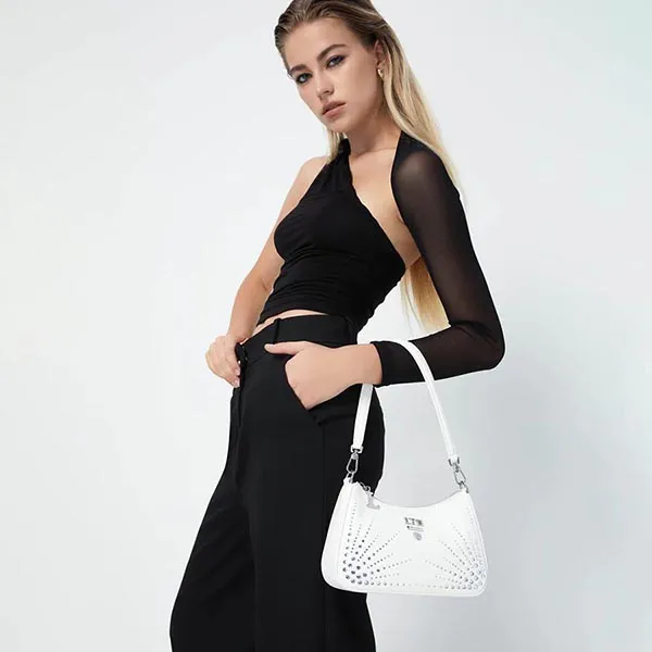 Túi Đeo Vai Lyn Tricia Crystal Shoulder Bags LL22WBF273 Màu Trắng - Túi xách - Vua Hàng Hiệu