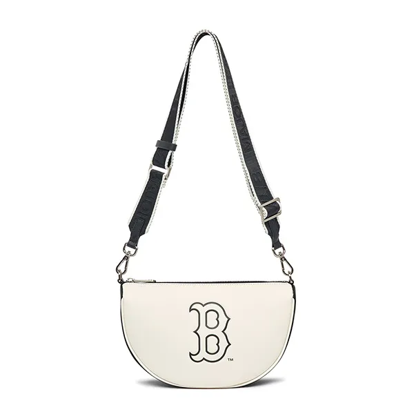 Túi Đeo Vai MLB Mini PU Boston Red Sox 3ACRS033N-43IVS Màu Đen Trắng