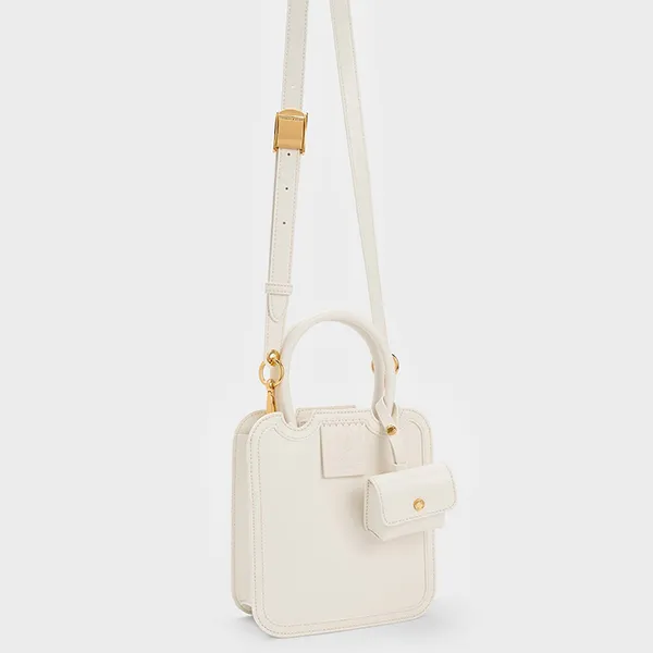 Túi Tote Nữ Charles & Keith CNK Disney Zootopia Judy Hopps Structured 30782054 Màu Trắng