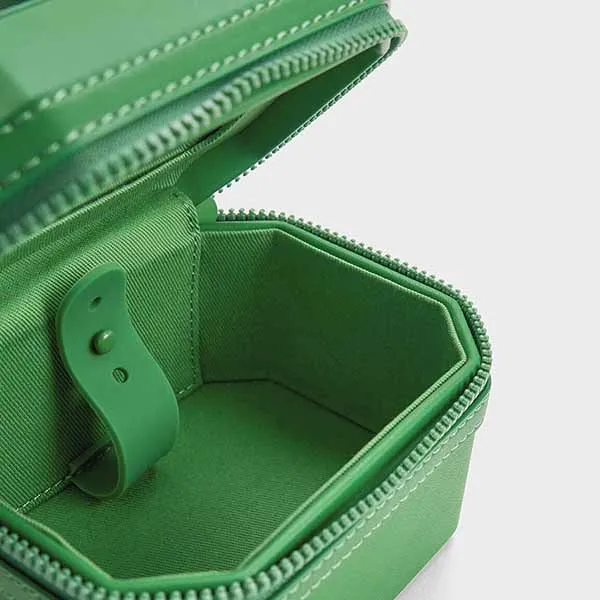 Túi Xách Nữ Charles & Keith CNK Geometric Boxy Top Handle Bag Green 50151259 Màu Xanh Lá - Túi xách - Vua Hàng Hiệu