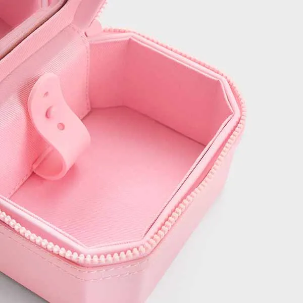 Túi Xách Nữ Charles & Keith CNK Geometric Boxy Top Handle Bag Light Pink 50151259 Màu Hồng - Túi xách - Vua Hàng Hiệu