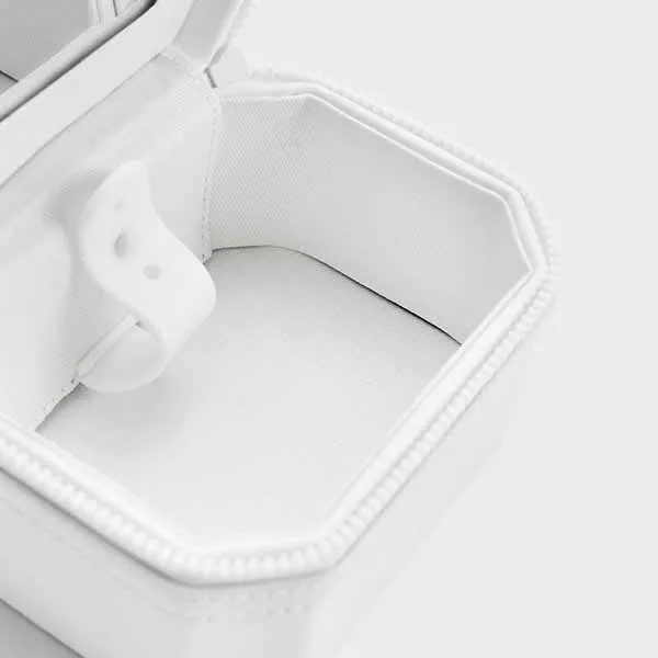Túi Xách Nữ Charles & Keith CNK Geometric Boxy Top Handle Bag White 50151259 Màu Trắng - Túi xách - Vua Hàng Hiệu