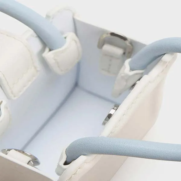 Túi Xách Charles & Keith CNK Structured Top Handle Pouch Chalk CK6-30782114 Màu Trắng Ngà