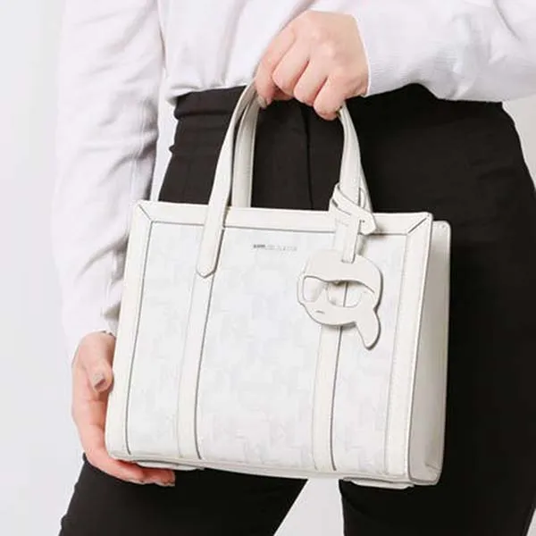 Túi Xách Karl Lagerfeld Handtas K Ikonic 2.0 Màu Trắng Họa Tiết