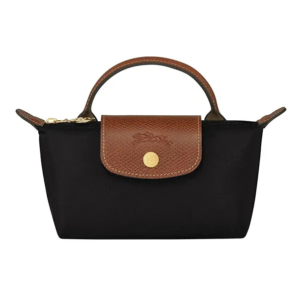 Túi Xách Longchamp Le Pliage Original Pouch With Handle 34175089001 Màu Đen - Túi xách - Vua Hàng Hiệu