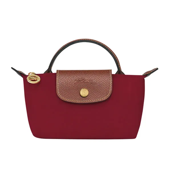 Túi Xách Longchamp Le Pliage Original Pouch With Handle 34175089P59 Màu Đỏ Nâu