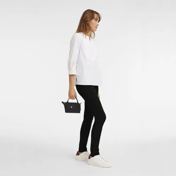 Túi Xách Longchamp Le Pliage Recycled Fabric Pouch With Handle Black 34175919001 Màu Đen - Túi xách - Vua Hàng Hiệu