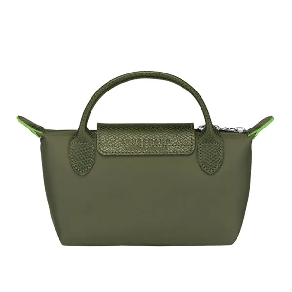 Túi Xách Longchamp Le Pliage Recycled Fabric Pouch With Handle Forest 34175919479 Màu Xanh Olive - Túi xách - Vua Hàng Hiệu
