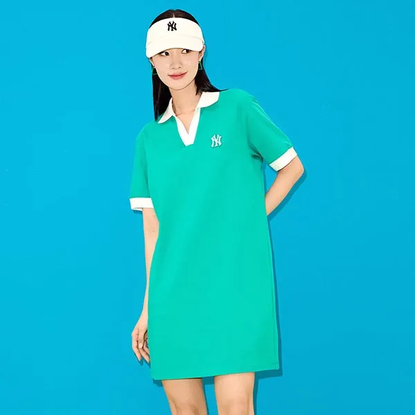 Váy Polo MLB One Piece New York Yankees 3FOPB0333-50GND Màu Xanh Green Size XS